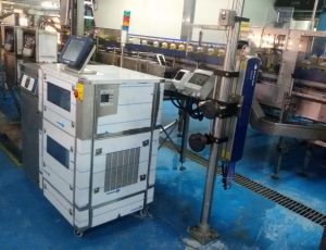 Laser Installation - conveyor integration at The Lacasera company Lagos
